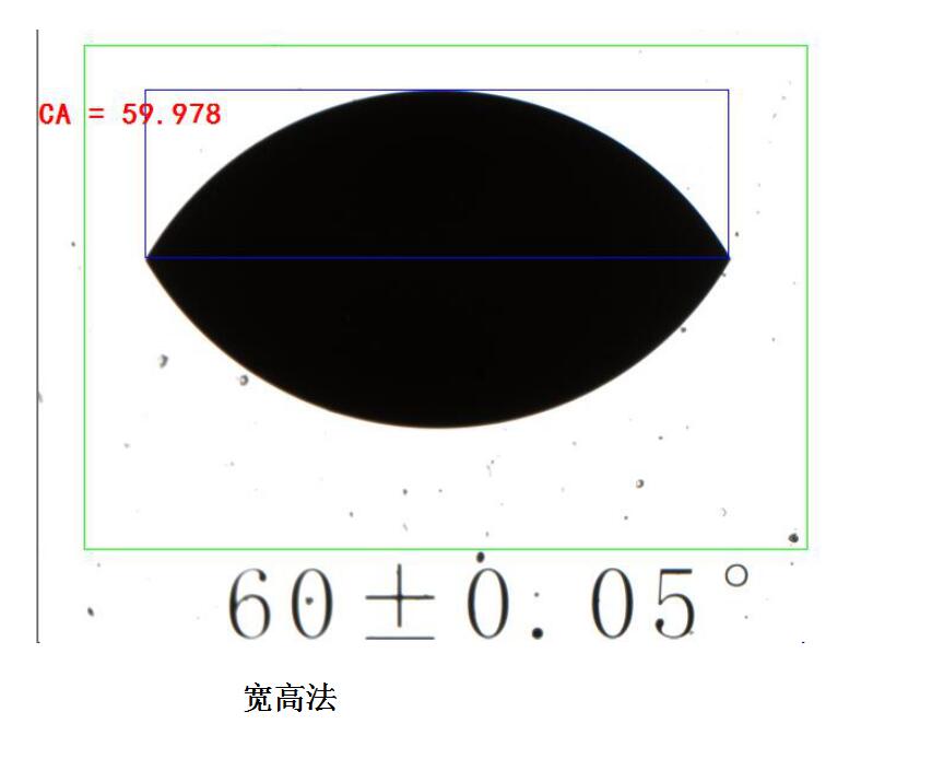接觸角測(cè)量方法之寬高法60度