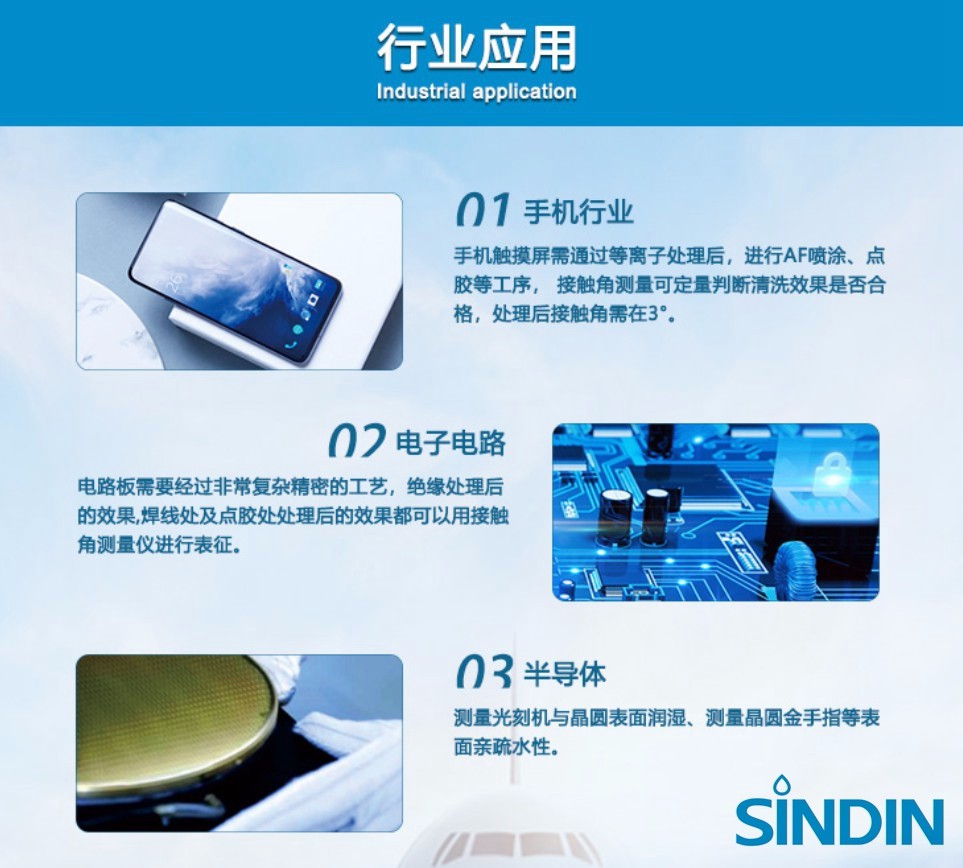 接觸角測量儀行業(yè)應(yīng)用，手機(jī)行業(yè)，電子電路，半導(dǎo)體.JPG